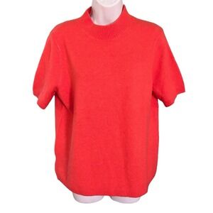 Loft Petites S/S Mock Turtleneck Soft Warm Sweater Womens Size LP Orange